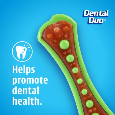 Show full view: Hartz Chew 'n Clean Dental Duo Dog Treat & Chew Toy, Color Varies, 3 count, Large slide 2 of 11