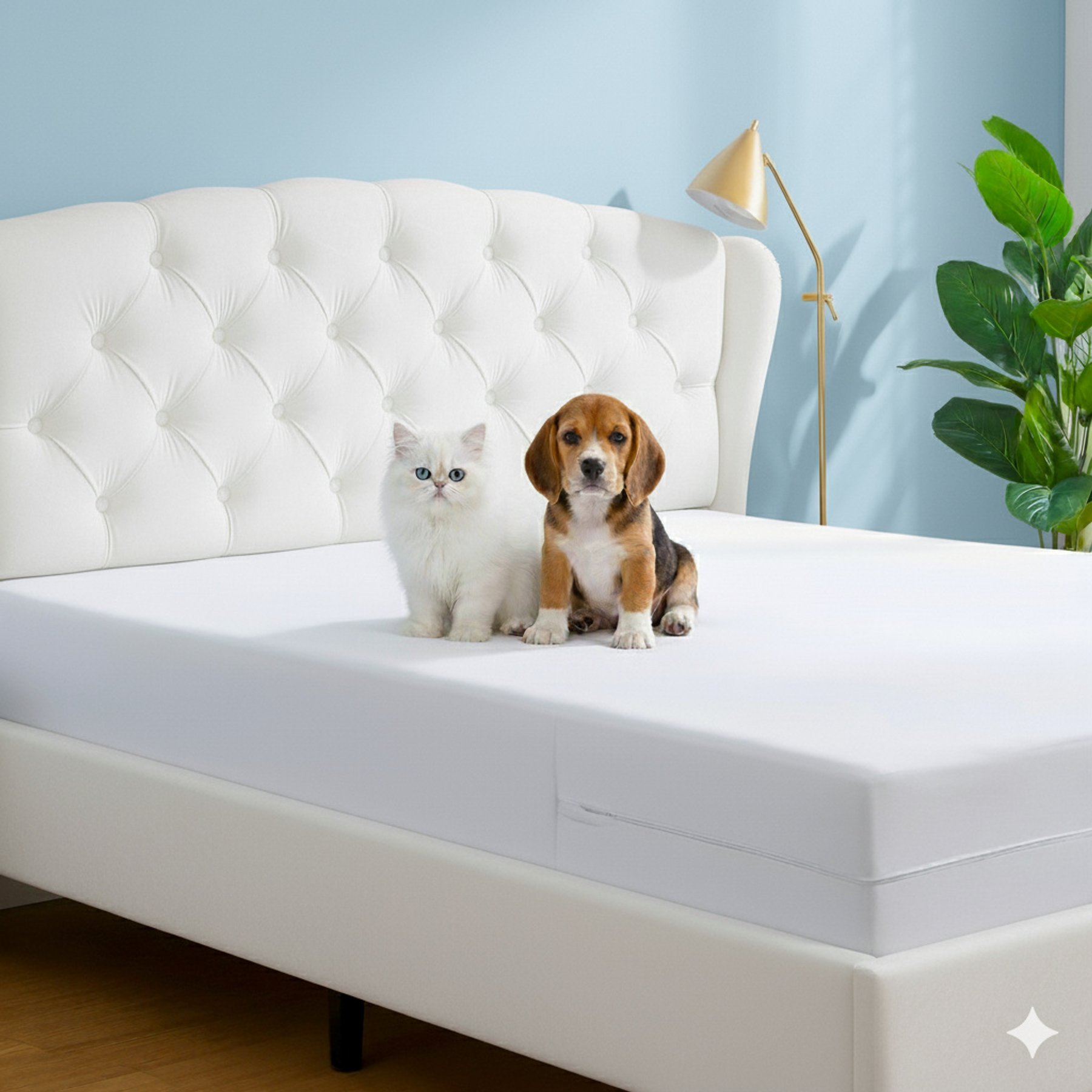 Utopia Bedding 100% Waterproof Encasement Zippered Mattress Protector, White, King
