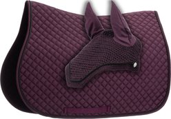 Equinavia Voss All Purpose Horse Saddle Pad & Bonnet Set, Plum Wine/Black, Horse