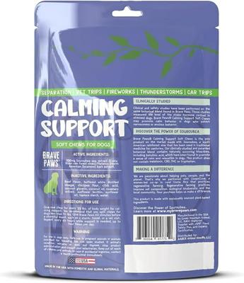 Show full view: Brave Paws Natural Fast Acting Beef Flavored Soft Chew Calming Support Supplement for Dogs, 4.2-oz bag, 30 count slide 8 of 11