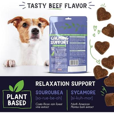 Show full view: Brave Paws Natural Fast Acting Beef Flavored Soft Chew Calming Support Supplement for Dogs, 4.2-oz bag, 30 count slide 6 of 11