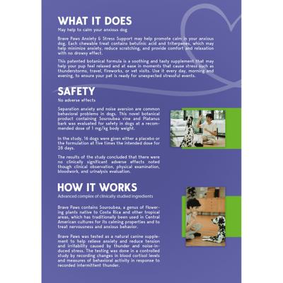 Show full view: Brave Paws Natural Fast Acting Beef Flavored Soft Chew Calming Support Supplement for Dogs, 4.2-oz bag, 30 count slide 9 of 11