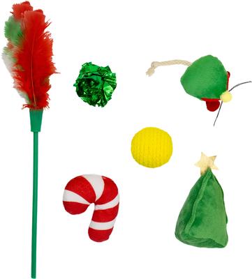 Show full view: CELEBRATIONS Stocking Cat Toy Set, Red, 6 count slide 3 of 3