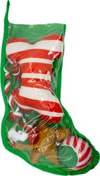 CELEBRATIONS Christmas Stocking Dog Toy Set, 4 count, Green