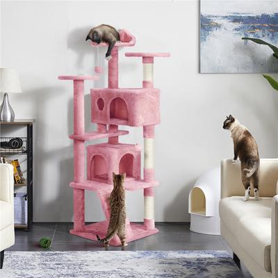 Show full view: Yaheetech Cat Scratching Tree, 61.5-in, Pink slide 2 of 9