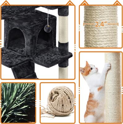 Show full view: Yaheetech Cat Scratching Tree, 61.5-in, Black slide 6 of 9