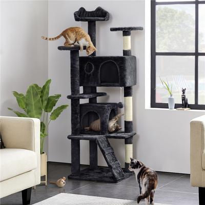 Show full view: Yaheetech Cat Scratching Tree, 61.5-in, Black slide 3 of 9