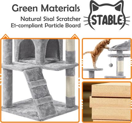 Show full view: Yaheetech Cat Scratching Tree, 61.5-in, Light Gray slide 6 of 8