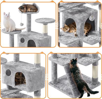 Show full view: Yaheetech Cat Scratching Tree, 61.5-in, Light Gray slide 4 of 8