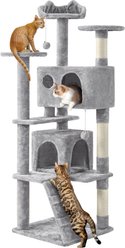 Yaheetech Cat Scratching Tree, 61.5-in, Light Gray