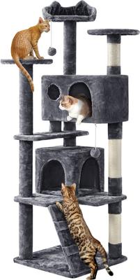 Show full view: Yaheetech Cat Scratching Tree, 61.5-in, Dark Gray slide 2 of 8
