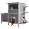 Show in main carousel: Aivituvin AIR7033 2-Story Wooden Cat House with Asphalt Roof, Gray slide 1 of 7