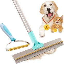 Fido Fave Xtra Dual-Sided Carpet Rake & Max Dog Hair Scraper Pet Hair Remover Bundle