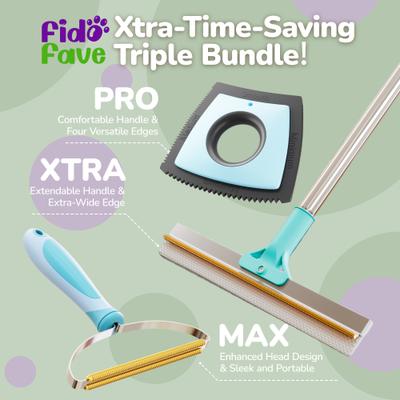 Show full view: Fido Fave Pro Dog Hair Remover with Max & Xtra Carpet Brush Bundle slide 5 of 6