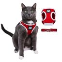 Travel Cat The True Adventurer Limited Edition Reflective Cat & Kitten Harness & Leash, Red/White, Small
