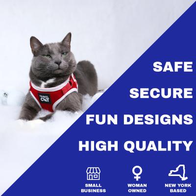 Show full view: Travel Cat The True Adventurer Limited Edition Reflective Cat & Kitten Harness & Leash, Red/White, Medium slide 4 of 10