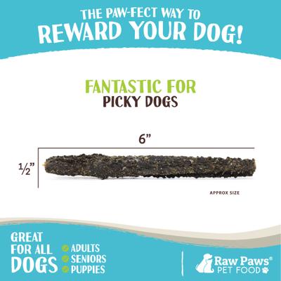 Show full view: Raw Paws Green Goat Tripe Dog Sticks, 25 count slide 4 of 7