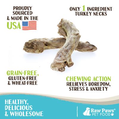 Show full view: Raw Paws Turkey Necks Grain-Free Freeze-Dried Dog Treats, 4-oz bag, 3 count slide 3 of 6