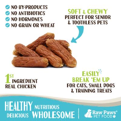 Show full view: Raw Paws Chicken Recipe Grain-Free Soft Sausage Dog & Cat Treats, 6-oz bag slide 3 of 7