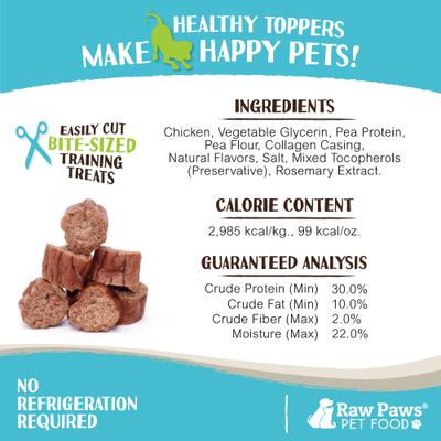 Show full view: Raw Paws Chicken Recipe Grain-Free Soft Sausage Dog & Cat Treats, 6-oz bag slide 5 of 7