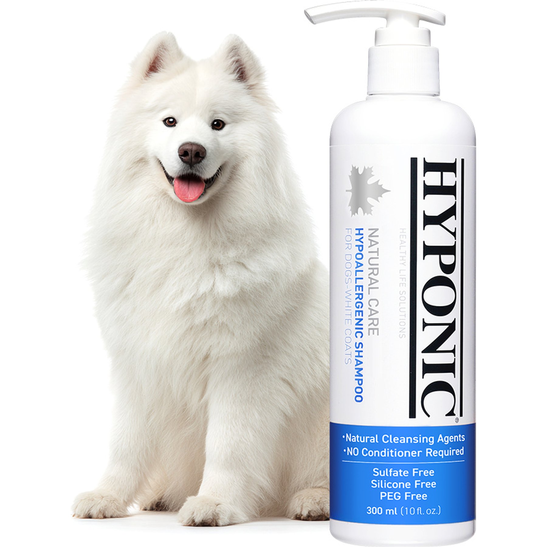 Hyponic Natural Therapy Hypoallergenic White Coats & Brightening Dog Shampoo, 10.1-fl oz bottle