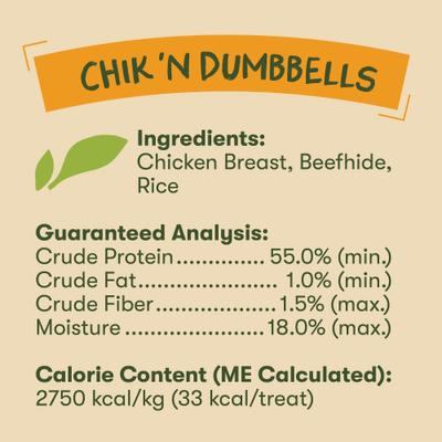 Show full view: Pet 'n Shape Grain-Free Chik 'n Dumbbells Dog Treats, 1-lb bag slide 6 of 11