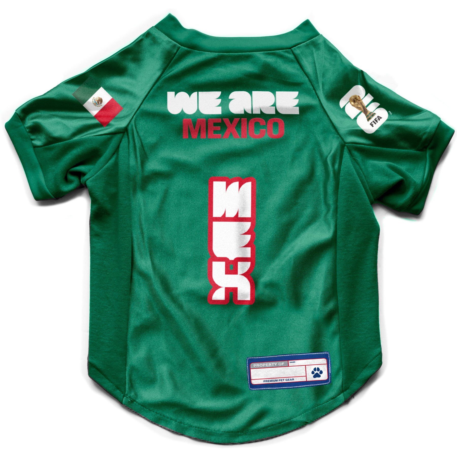 Littlearth FIFA World Cup 2026 Stretch Dog Jersey, Mexico, X-Small