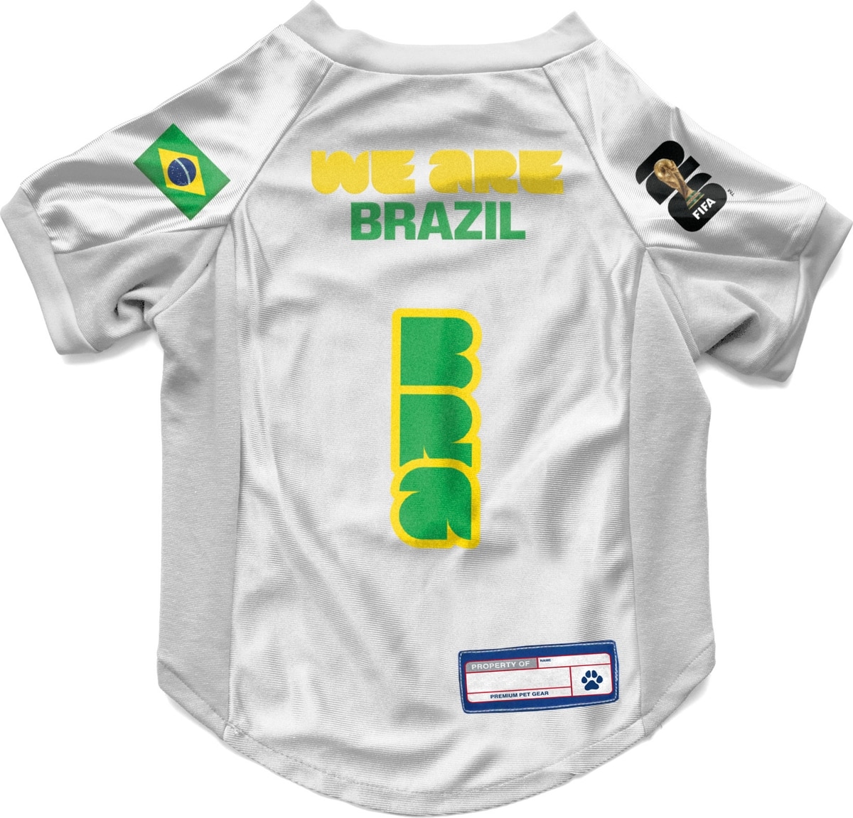 LITTLEARTH FIFA World Cup 2026 Stretch Dog Jersey, Brazil, Small
