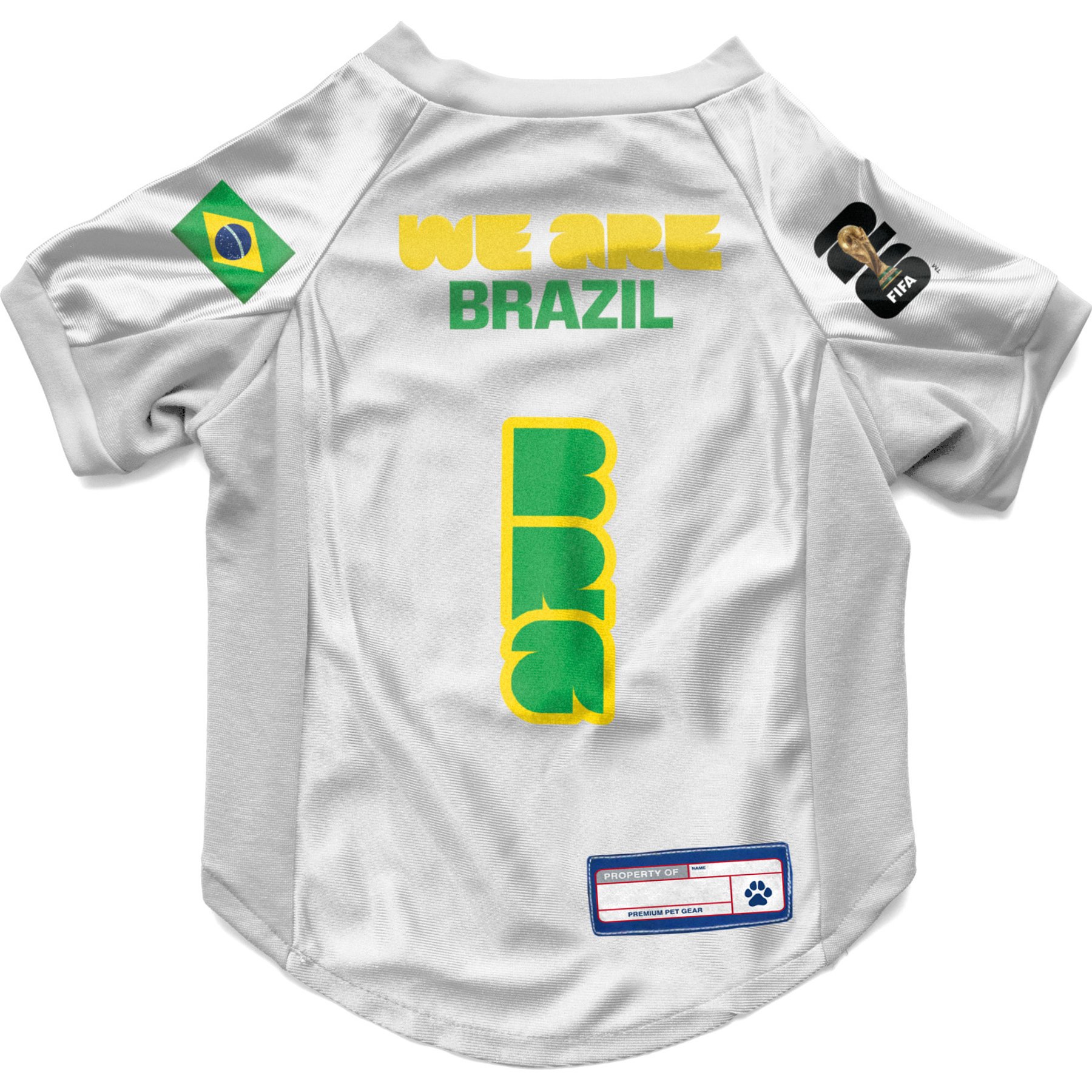 Littlearth FIFA World Cup 2026 Stretch Dog Jersey, Brazil, X-Large