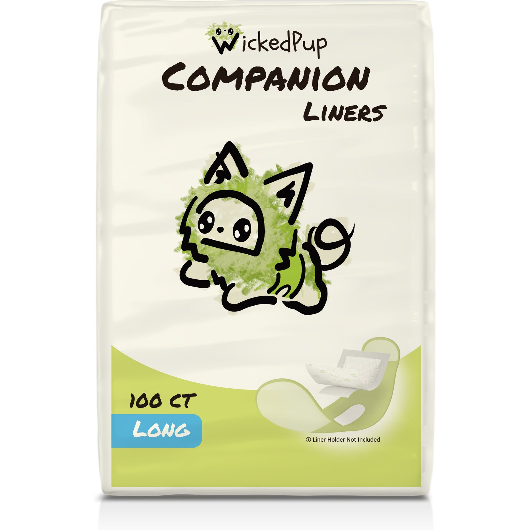 WickedPup Disposable Dog Diaper Liners, Long, 100 count