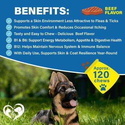 Show full view: Beloved Pets Flea & Tick Prevention Support Soft Chews for Dogs, 10-oz jar slide 3 of 7