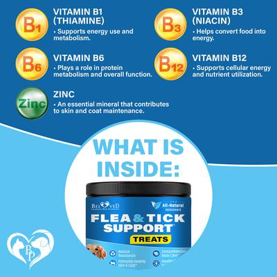 Show full view: Beloved Pets Flea & Tick Prevention Support Soft Chews for Dogs, 10-oz jar slide 5 of 7