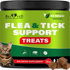 Beloved Pets Flea & Tick Prevention Support Salmon Flavor Treats for Cats, 10-oz jar