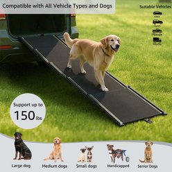 Unipaws Extra Long Telescoping Dog Car Ramp, Black slide 2 of 7