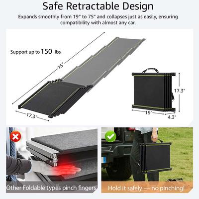 Show full view: Unipaws Extra Long Telescoping Dog Car Ramp, Black slide 3 of 7