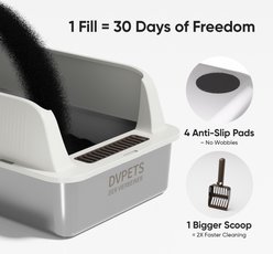 DVPETS High Sided Open-Top Stainless Steel Multi-Cat Litter Box, Extra Large 23-in, Ivory White, 2 count slide 2 of 8