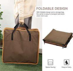 jansno Portable Soft-Sided Cat Carrier with Divider, Brown slide 2 of 7
