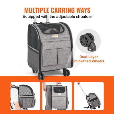 Show full view: jansno Soft Sided Airline Approved Wheeled Dog & Cat Carrier slide 6 of 6
