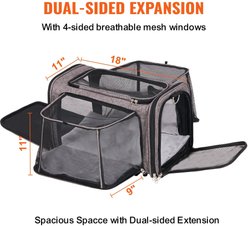 jansno Dog Carrier with Wheels & Folding Bowl, Grey slide 2 of 6