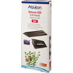 Aqueon LED Deluxe Full Aquarium Hood, Black, 24-in
