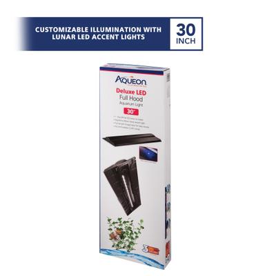 Show full view: Aqueon LED Deluxe Full Aquarium Hood, Black, 30-in slide 4 of 9