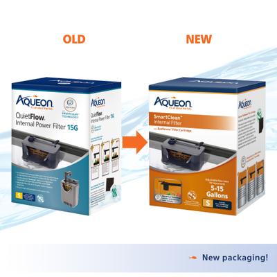 Show full view: Aqueon QuietFlow SmartClean Technology Internal Aquarium Filter, Black, 5 to 15-gal slide 2 of 10
