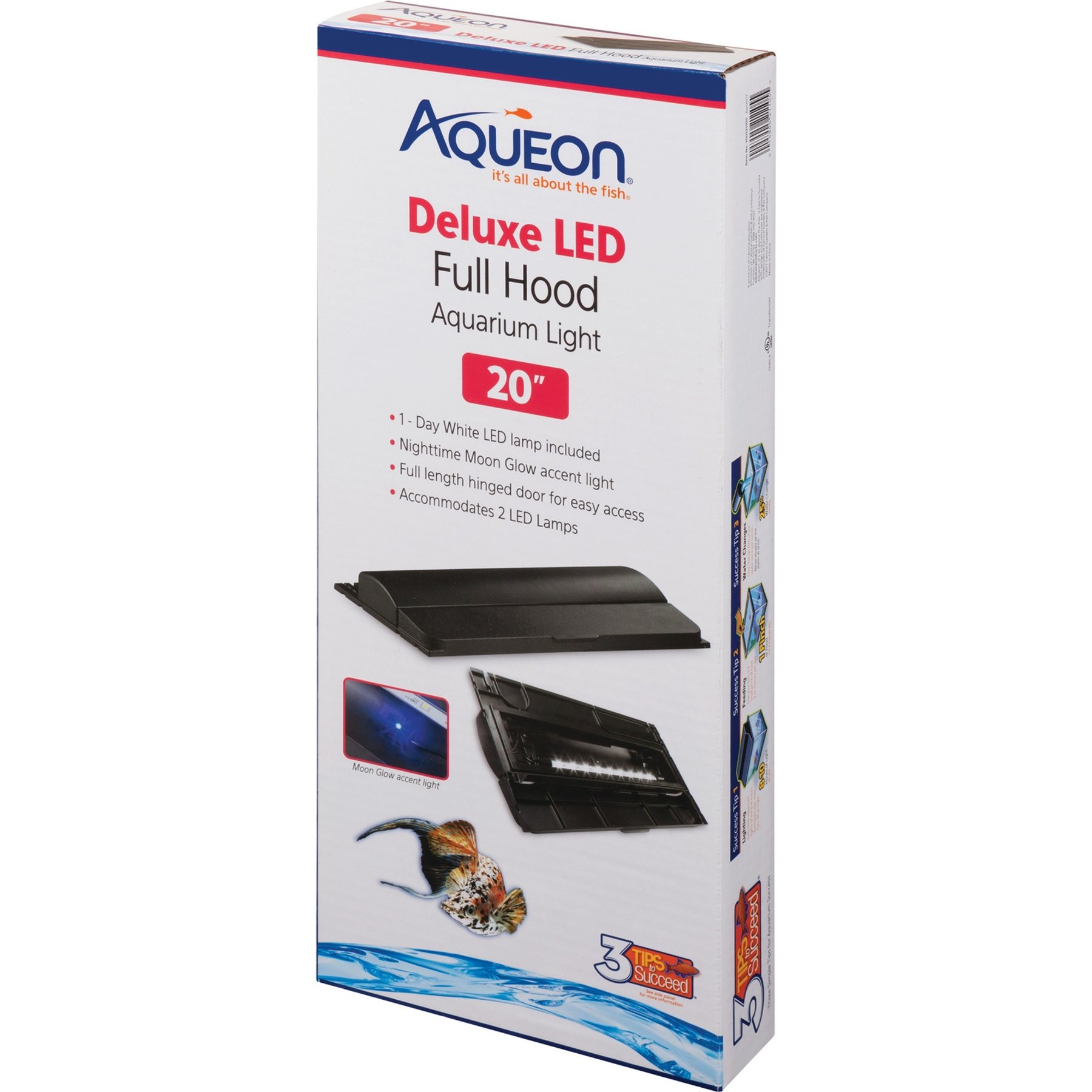Aqueon LED Deluxe Full Aquarium Hood, Black, 20-in