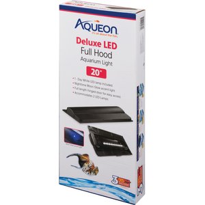 Aqueon LED Deluxe Full Aquarium Hood, Black, 20-in
