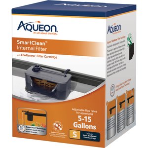 Aqueon QuietFlow SmartClean Technology Internal Aquarium Filter, Black, 5 to 15-gal