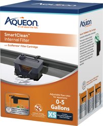 Aqueon QuietFlow SmartClean Technology Internal Aquarium Filter, Black, 0 to 5-gal