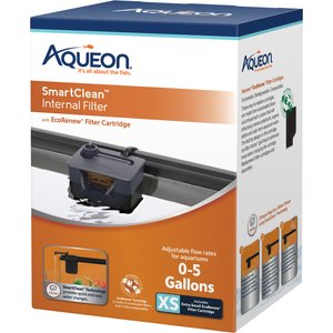 Aqueon QuietFlow SmartClean Technology Internal Aquarium Filter, Black, 0 to 5-gal