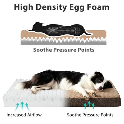 Show full view: JOEJOY Rabbit Fur Quilted Memory Foam Pad Dog & Cat Bed, Brown, 41 x 27 x 4-in slide 6 of 9