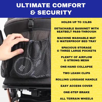 Show full view: Travel Cat The Whisker Wagon Deluxe Cat Stroller slide 3 of 10