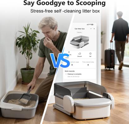 Show full view: Casfuy Automatic Self-Cleaning Cat Litter Box with Deodorizing Tablet slide 8 of 8